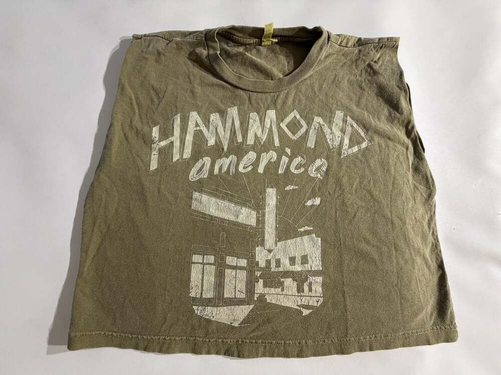 American Apparel Hammond America Graphic Olive Green T-Shirt Size M
